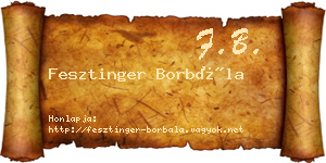 Fesztinger Borbála névjegykártya